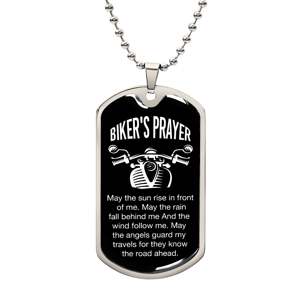 Biker's Prayer - Luxury Dog Tag Necklace