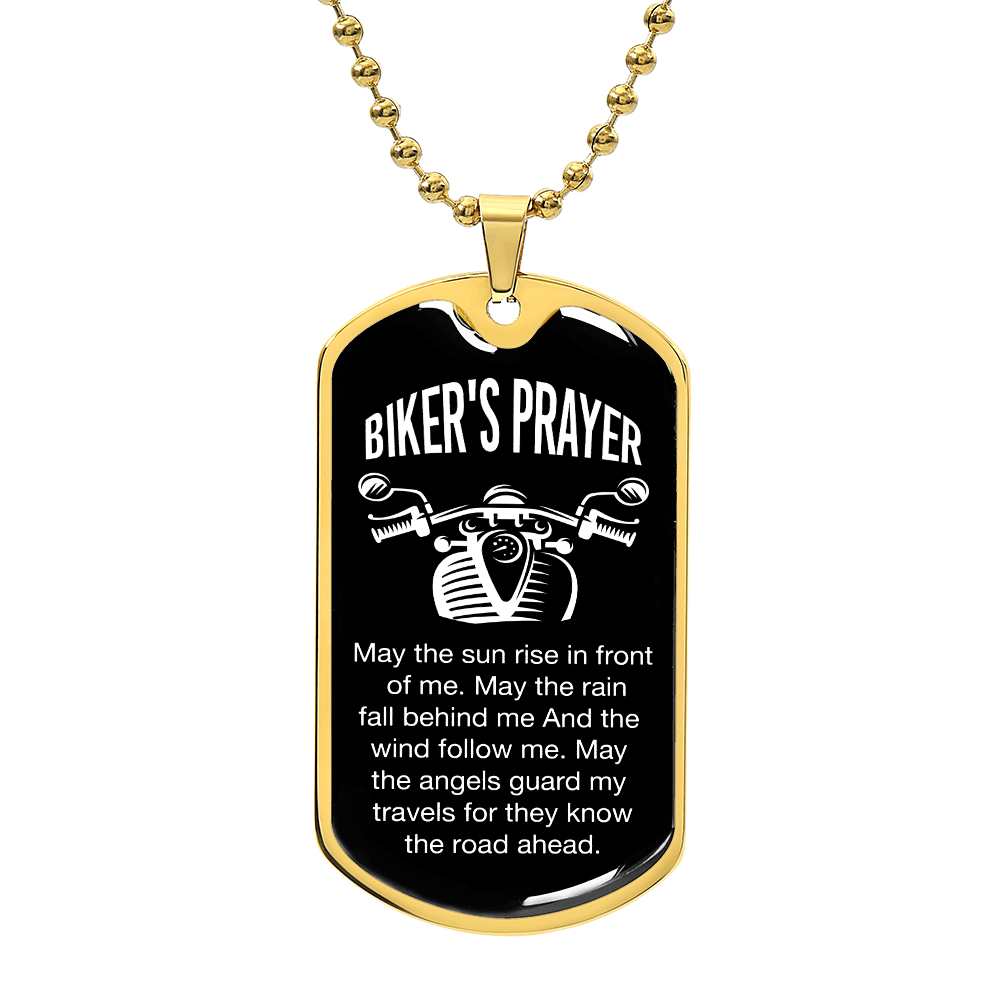 Biker's Prayer - Luxury Dog Tag Necklace