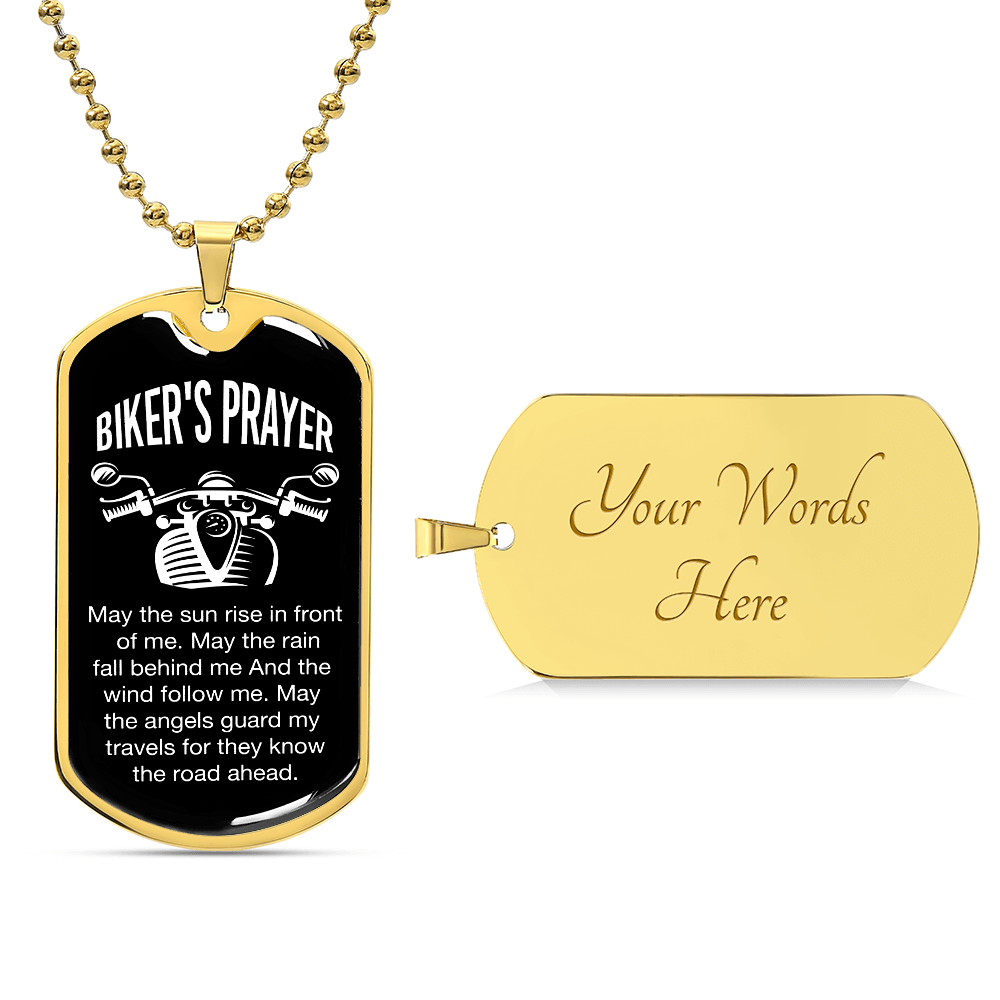 Biker's Prayer - Luxury Dog Tag Necklace