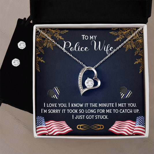 Police Wife Set - Forever Love Necklace and Earring Set