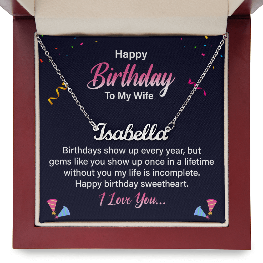 Happy Birthday - Custom Name Necklace