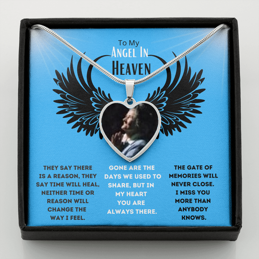 My Angel in Heaven - Buyer Upload Heart Necklace